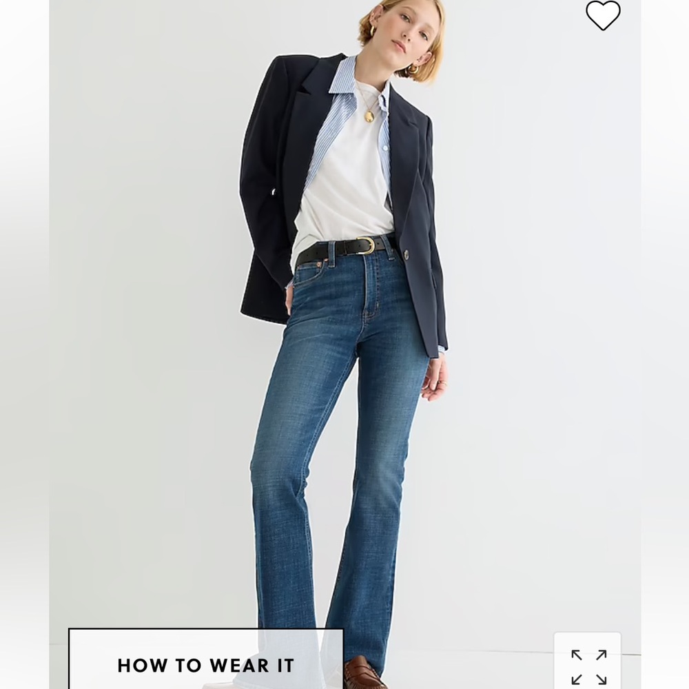 J.Crew Vintage Straight Demi-boot Button-Fly Denim Jean in Norgate Wash 12 Tall